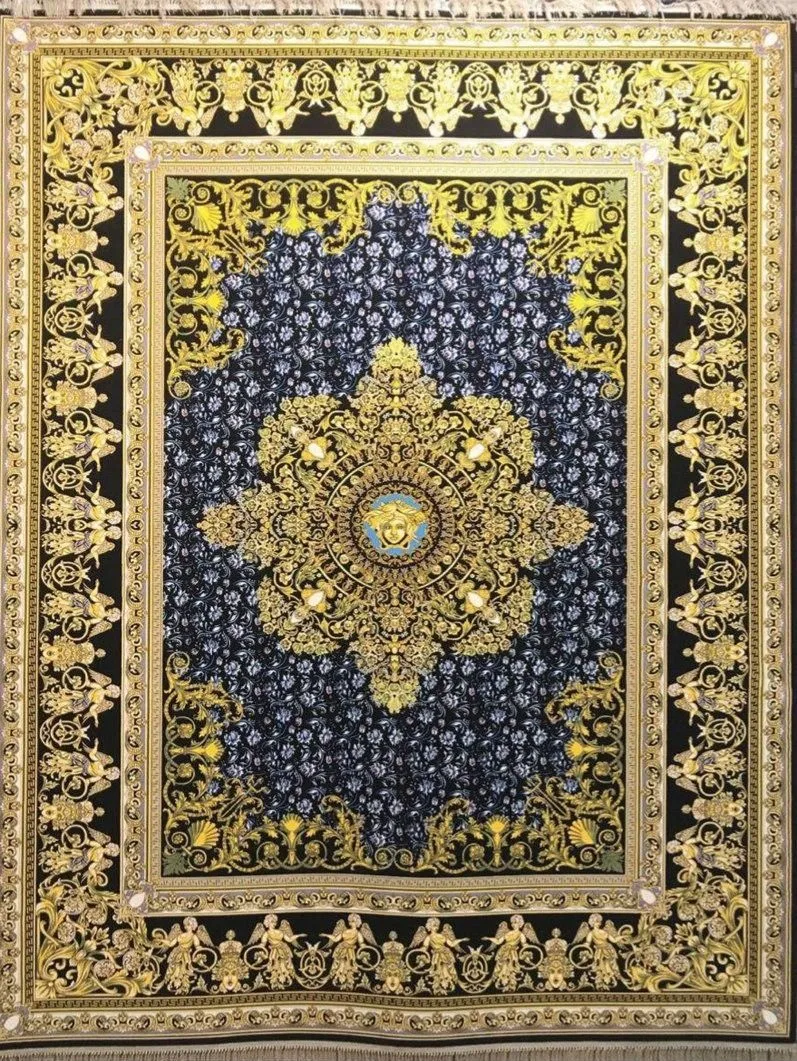 فرش 1200 شانه نقشه ورساچه زمینه سرمه ای