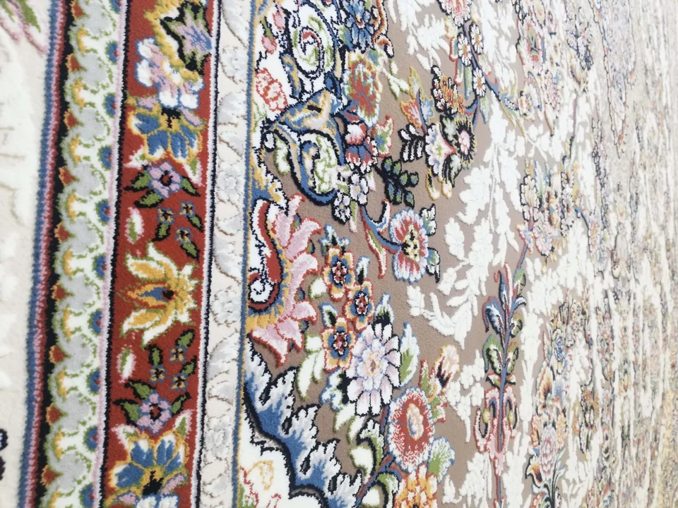فرش 700 شانه گل برجسته نقشه رستا زمینه نسکافه ای