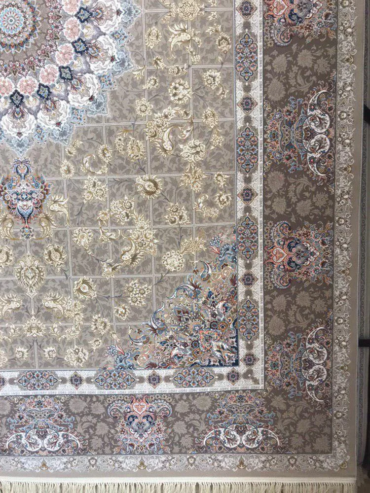 فرش 1200 شانه گل برجسته نقشه پیچک زمینه فیلی