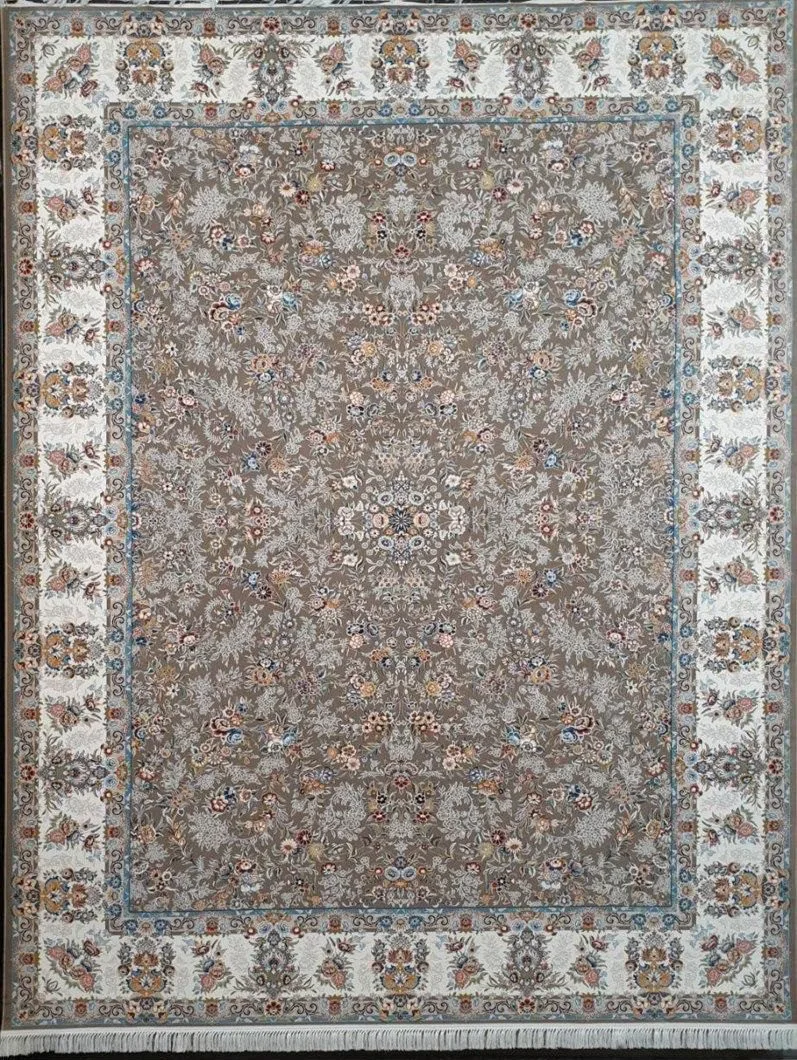 فرش ماشینی زمینه نسکافه ای