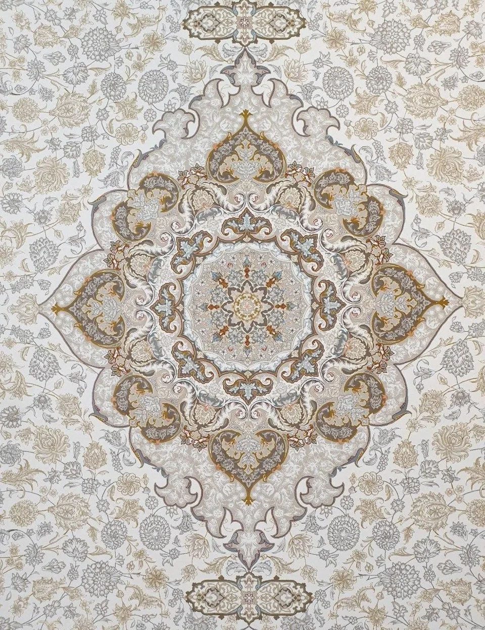 فرش ماشینی زمینه کرم