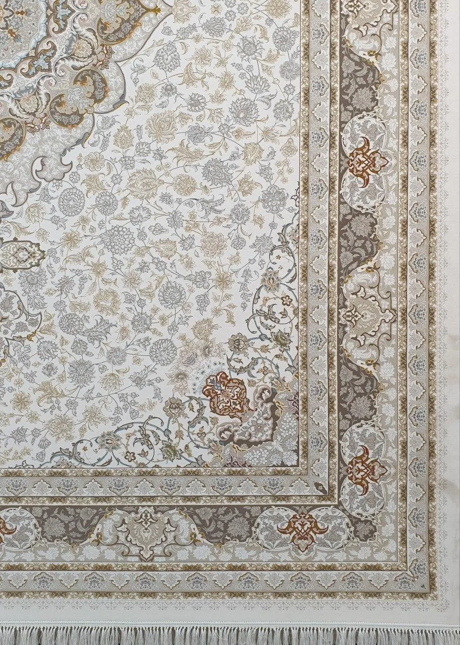 فرش ماشینی زمینه کرم