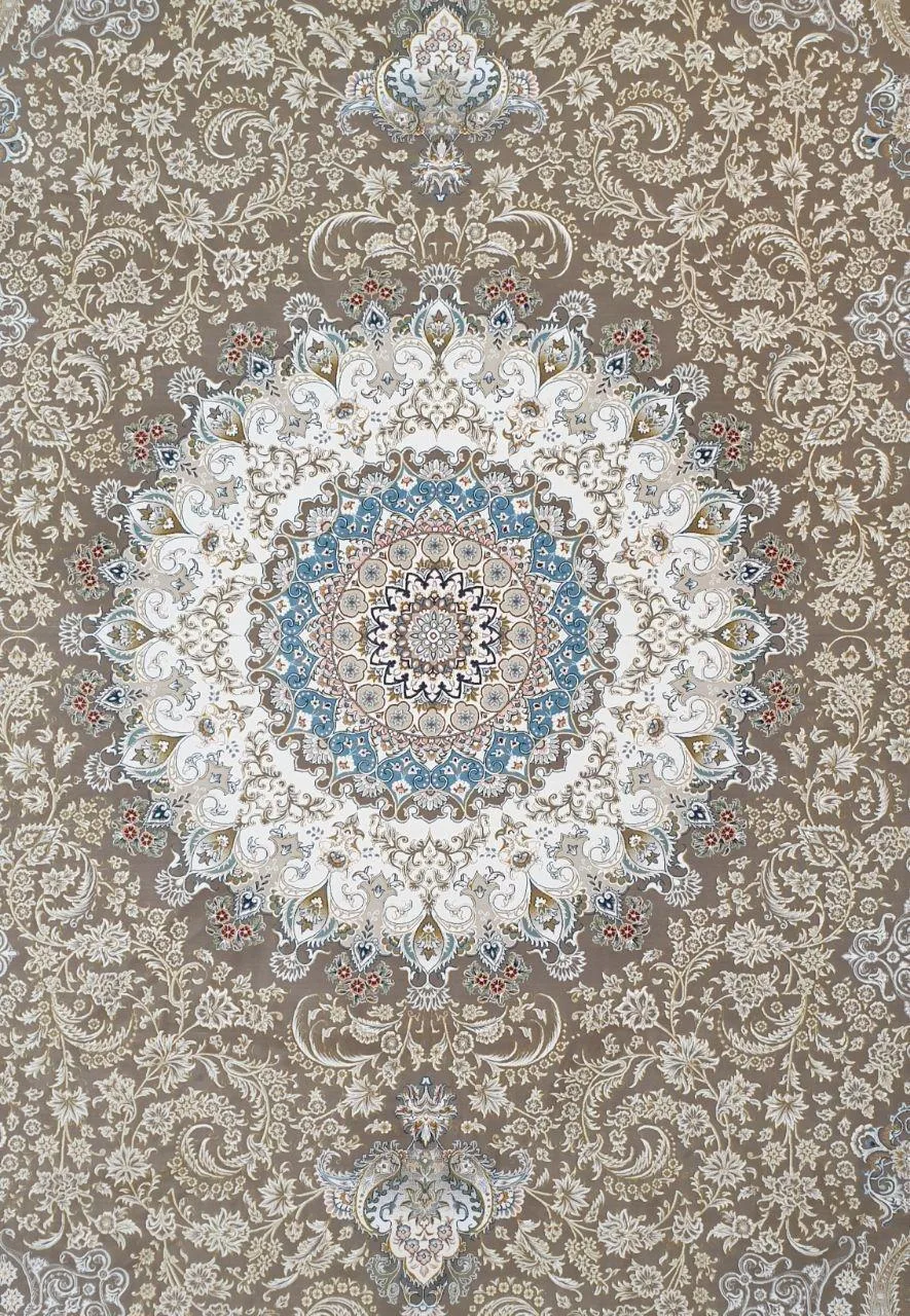 فرش ماشینی زمینه نسکافه ای