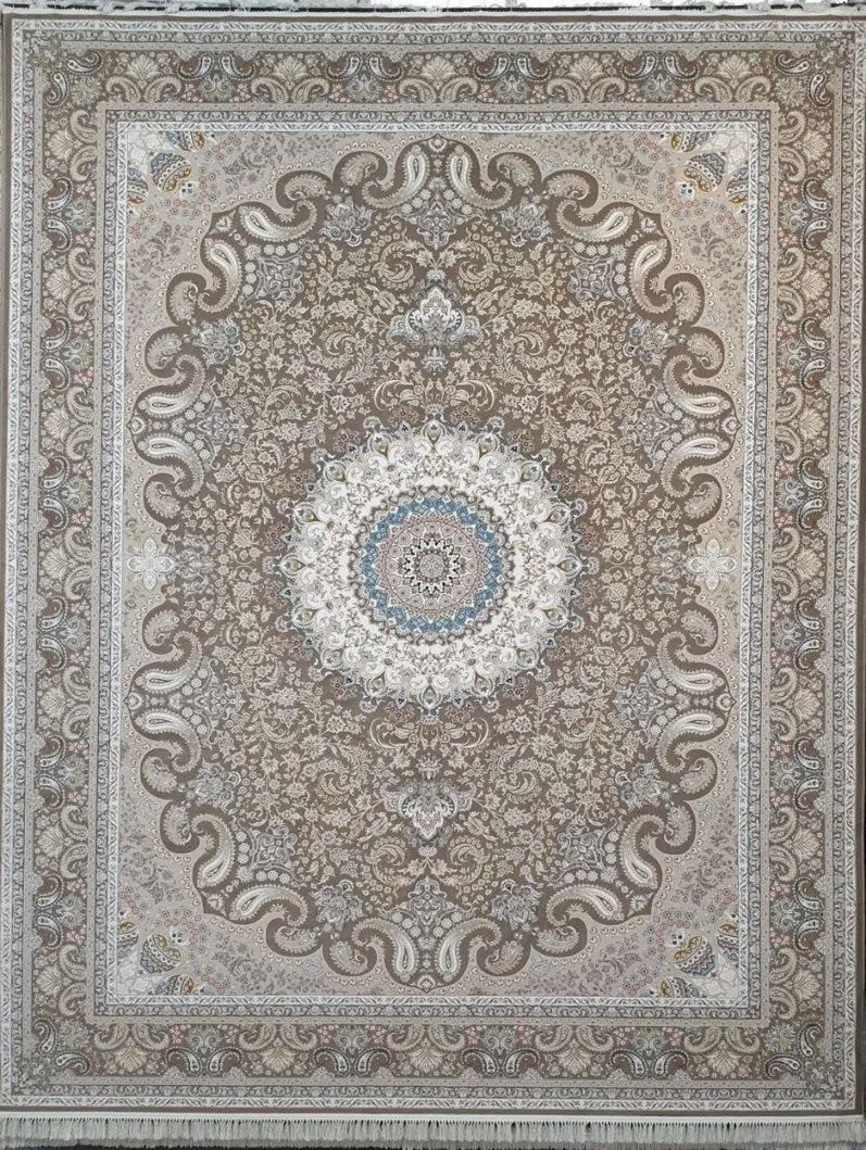 فرش ماشینی زمینه نسکافه ای