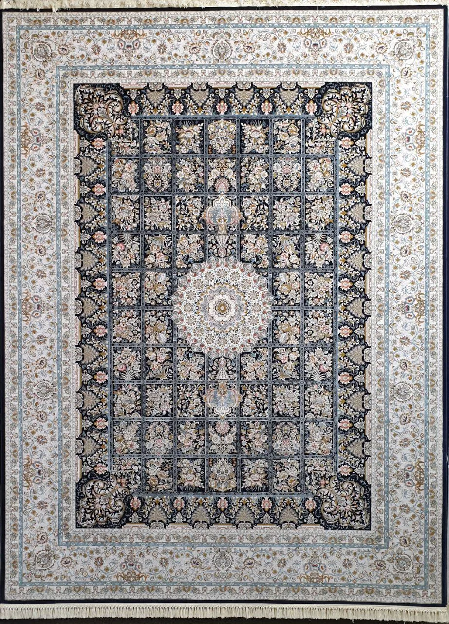 فرش 1200 شانه لایت نقشه آدینه زمینه سرمه ای