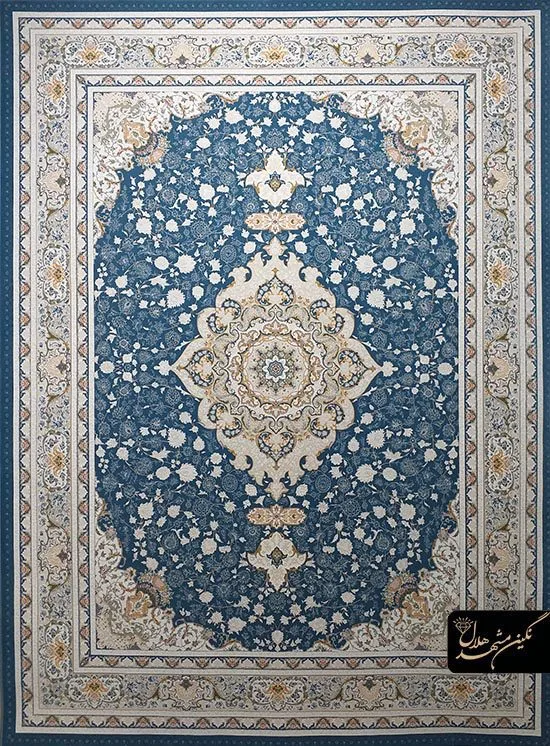 فرش 1500 شانه گل برجسته نقشه درسا کد 15004 زمینه کاربنی