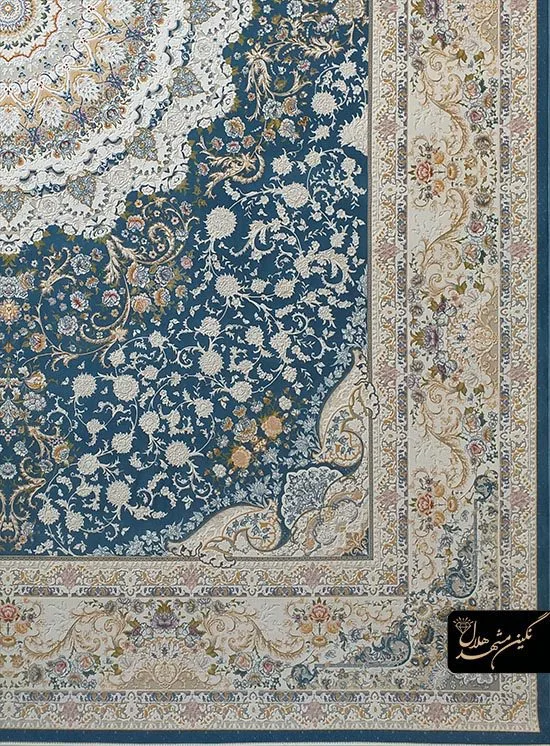 فرش 1500 شانه گل برجسته نقشه رایحه کد 15005 زمینه کاربنی