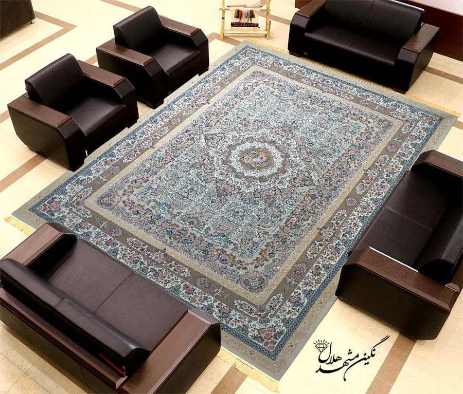 فرش 1200 شانه گل برجسته نقشه خانه رویایی کد 7115 زمینه کرم