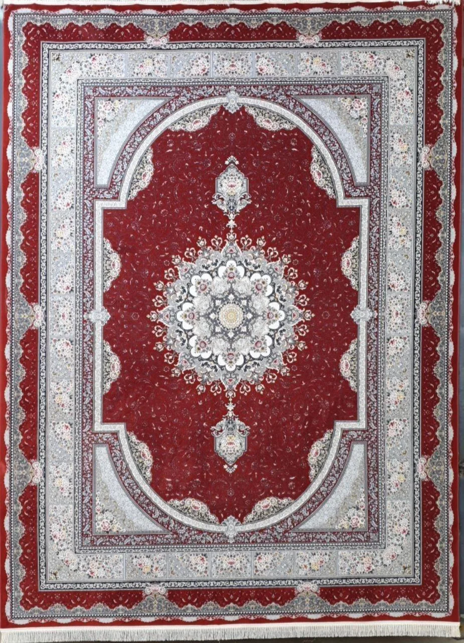 فرش 1200 شانه برجسته نقشه بوستان زمینه لاکی