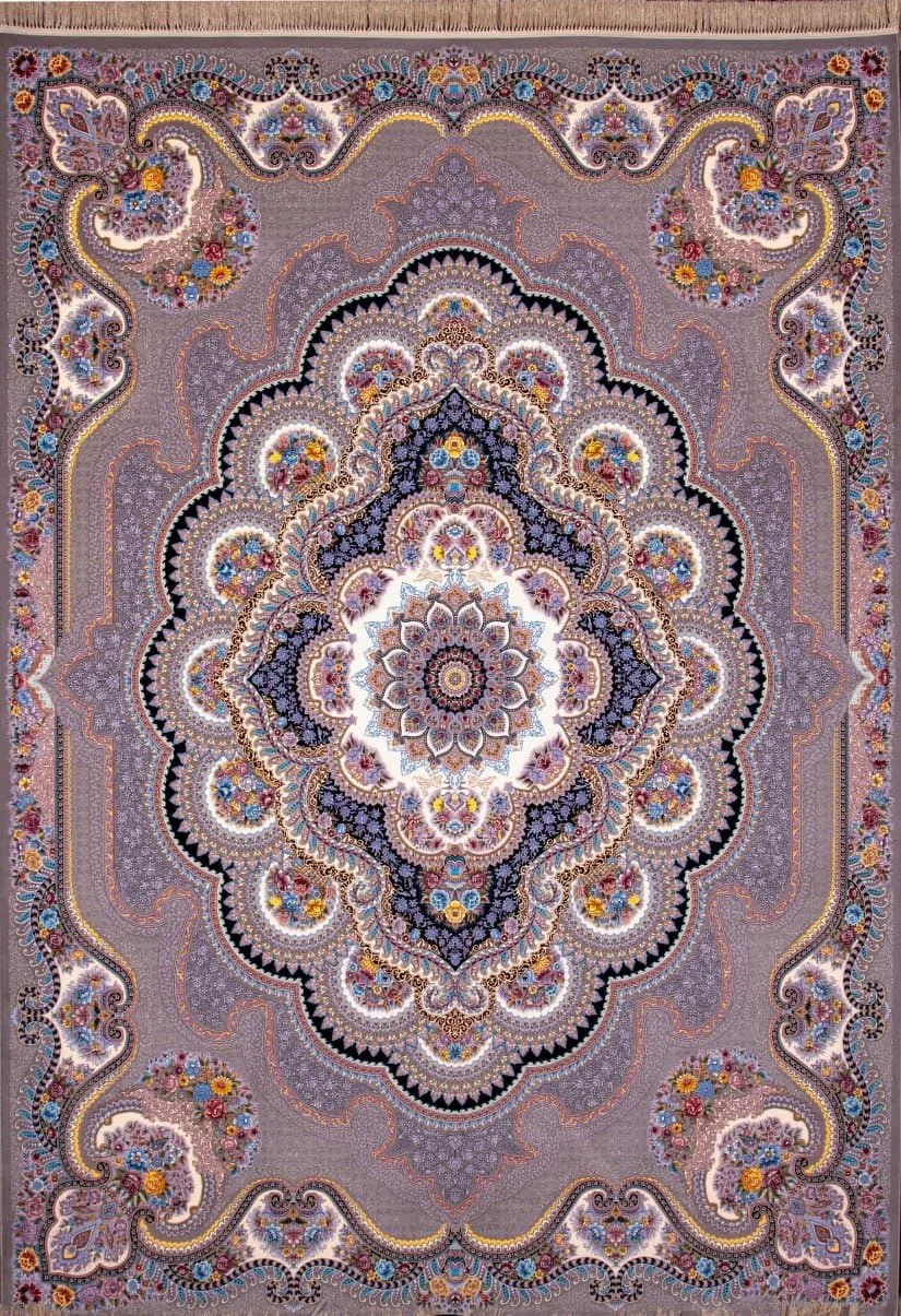 فرش 1200 شانه نقشه باغ ملک زمینه ترمه ای
