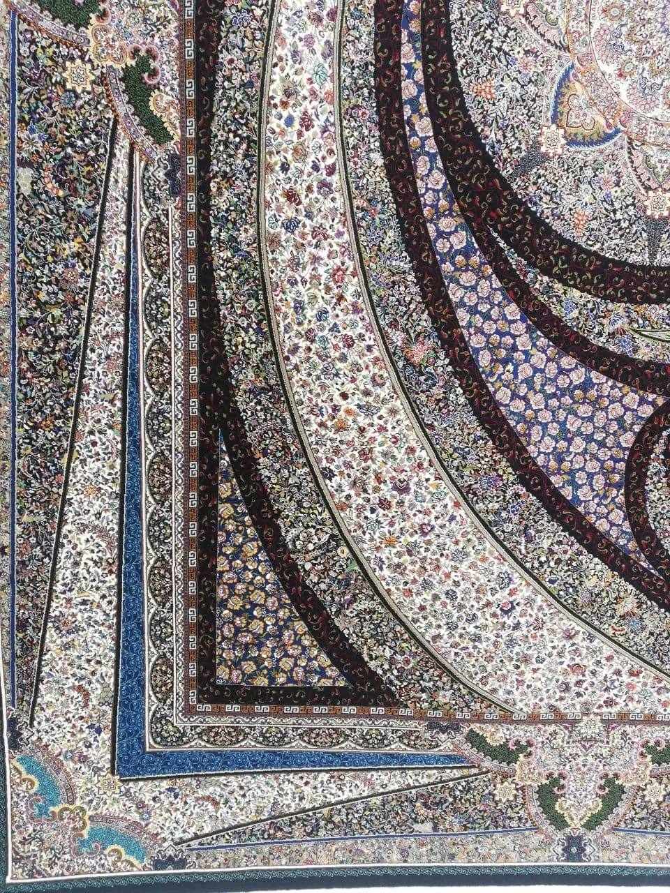 2 تخته فرش 9 متری 1000 شانه نقشه کهکشان زمینه سرمه ای
