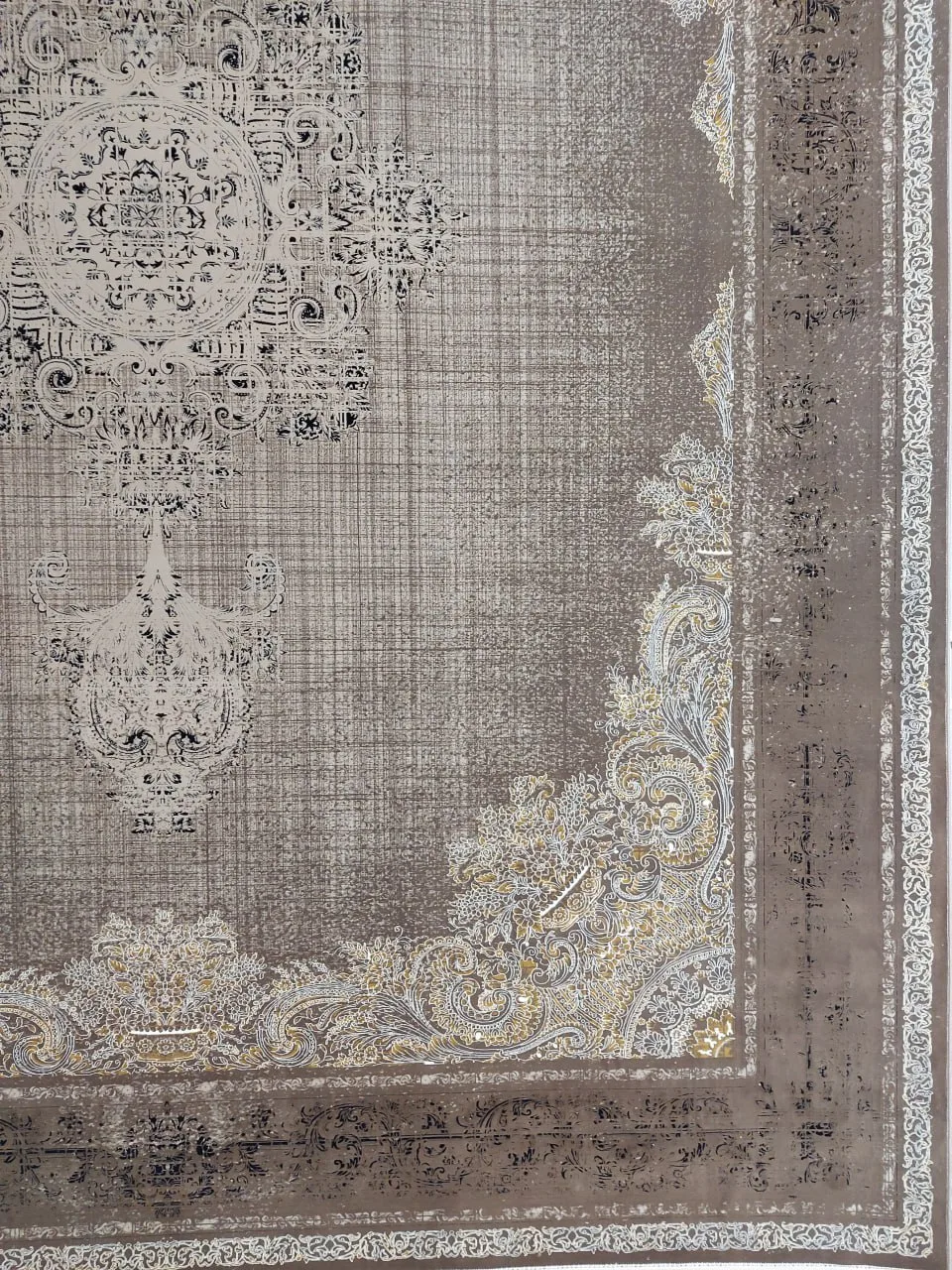 فرش 1200 شانه برجسته وینتیج کیاشا زمینه شکلاتی