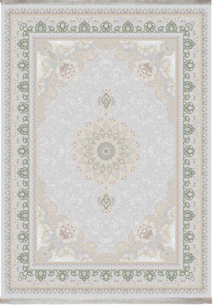 فرش 1500 شانه برجسته کد 155103-1 ابریشمی