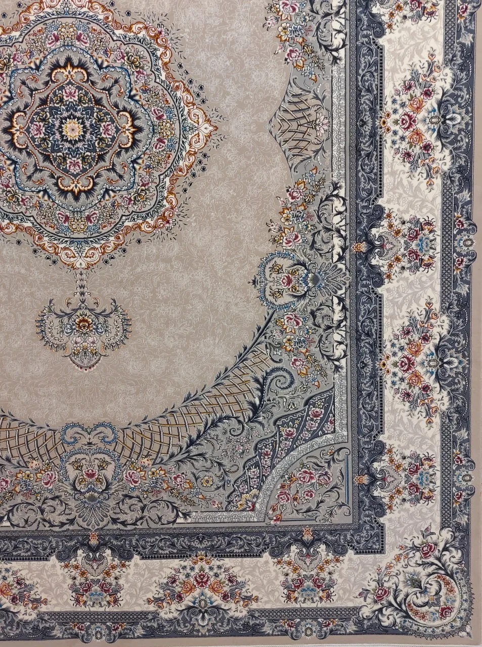 حاشیه فرش 700 شانه نقشه ژاکلین زمینه ترمه ای