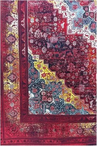 فرش ۱۲۰۰ شانه نقشه وینتیج آیلین زمینه لاکی