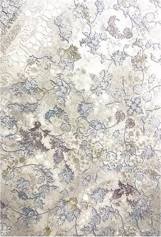 فرش ۱۲۰۰ شانه نقشه وینتیج سلطان زمینه نقره ای آبی