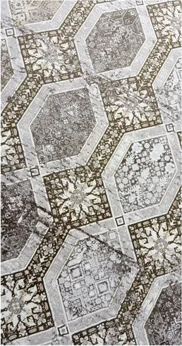 فرش ۱۲۰۰ شانه نقشه وینتیج مارال زمینه نقره ای