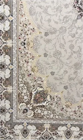 فرش ۱۲۰۰ شانه نقشه همتا زمینه نقره ای