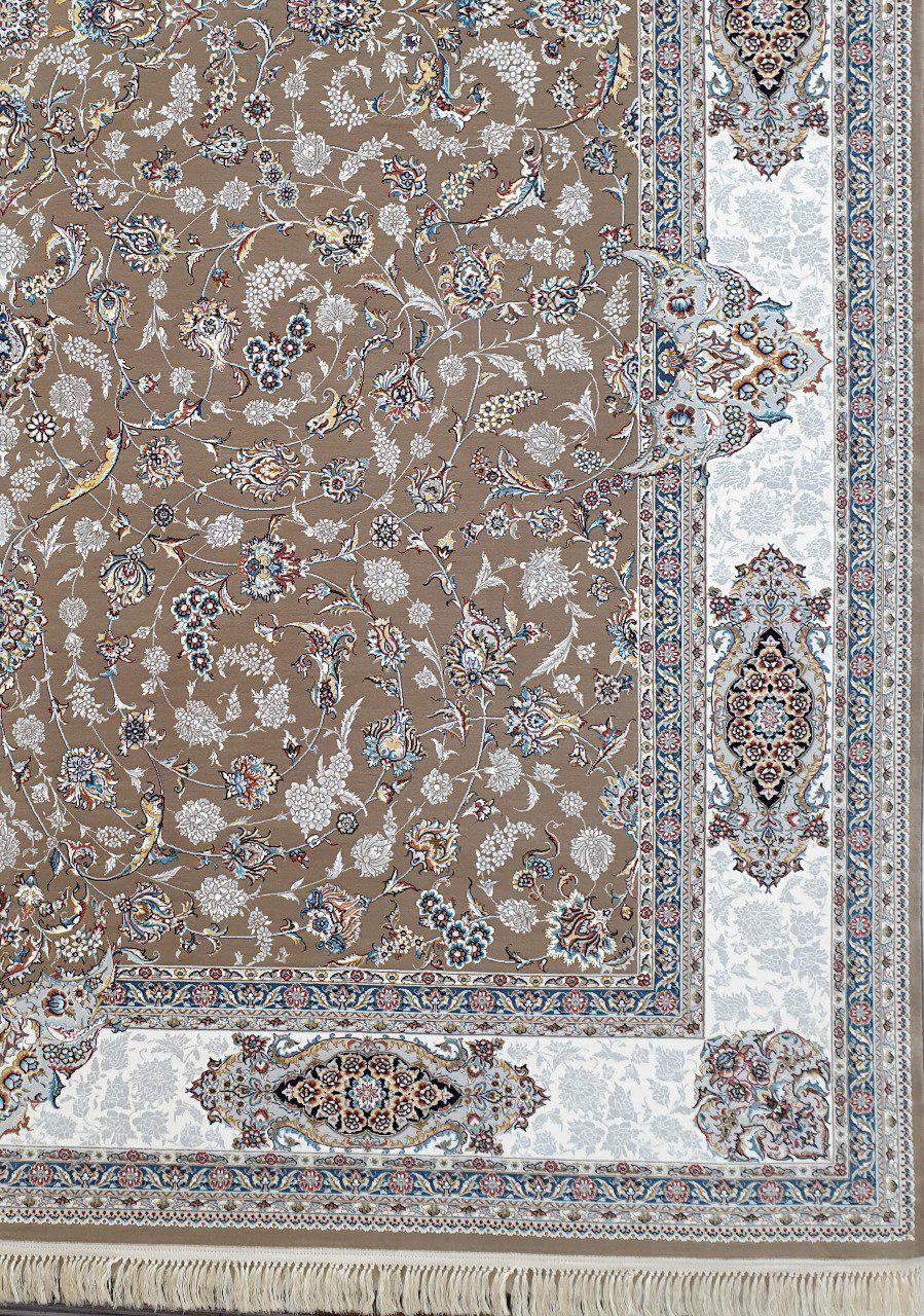 فرش 700 شانه نقشه افشان اصفهان زمینه گردویی 3