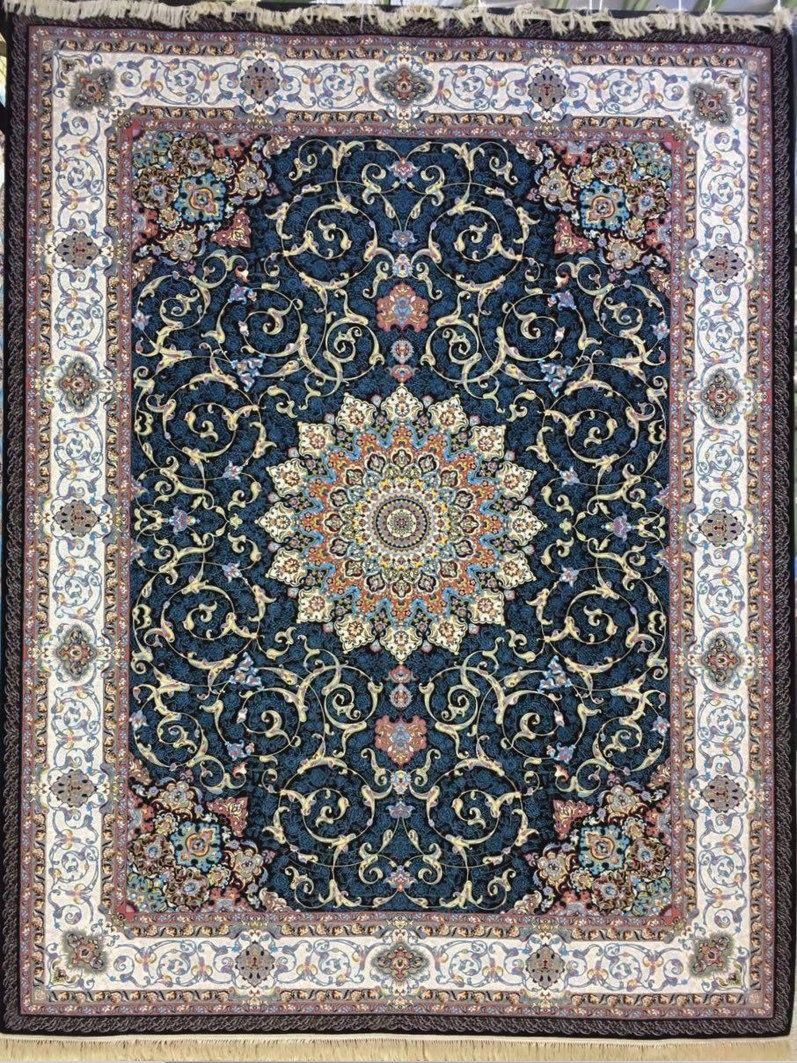 فرش 1200 شانه نقشه اترین زمینه سرمه ای