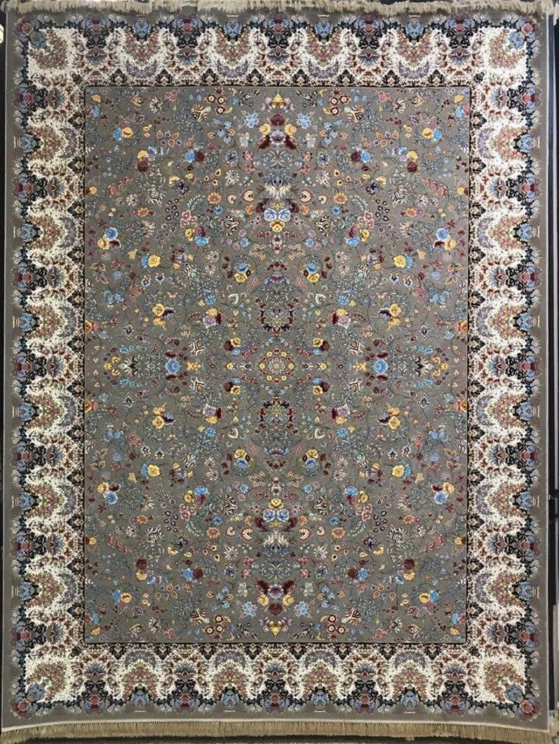 فرش 1200 شانه نقشه افشان بنفشه زمینه ترمه ای