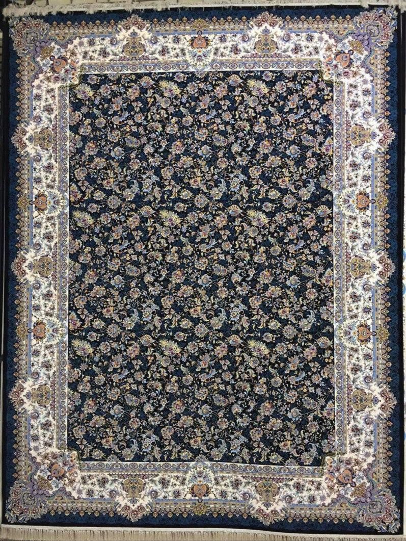 فرش 1200 شانه نقشه افشان مروارید زمینه سرمه ای