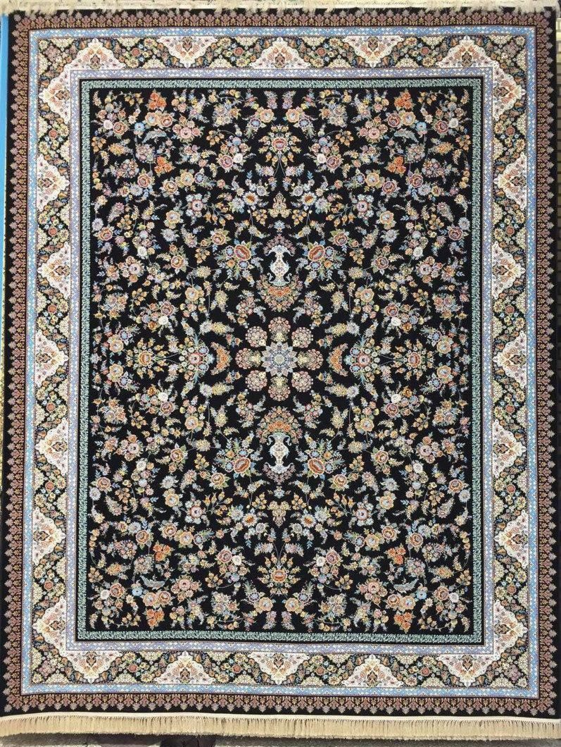 فرش 1200 شانه نقشه دانژه زمینه سرمه ای