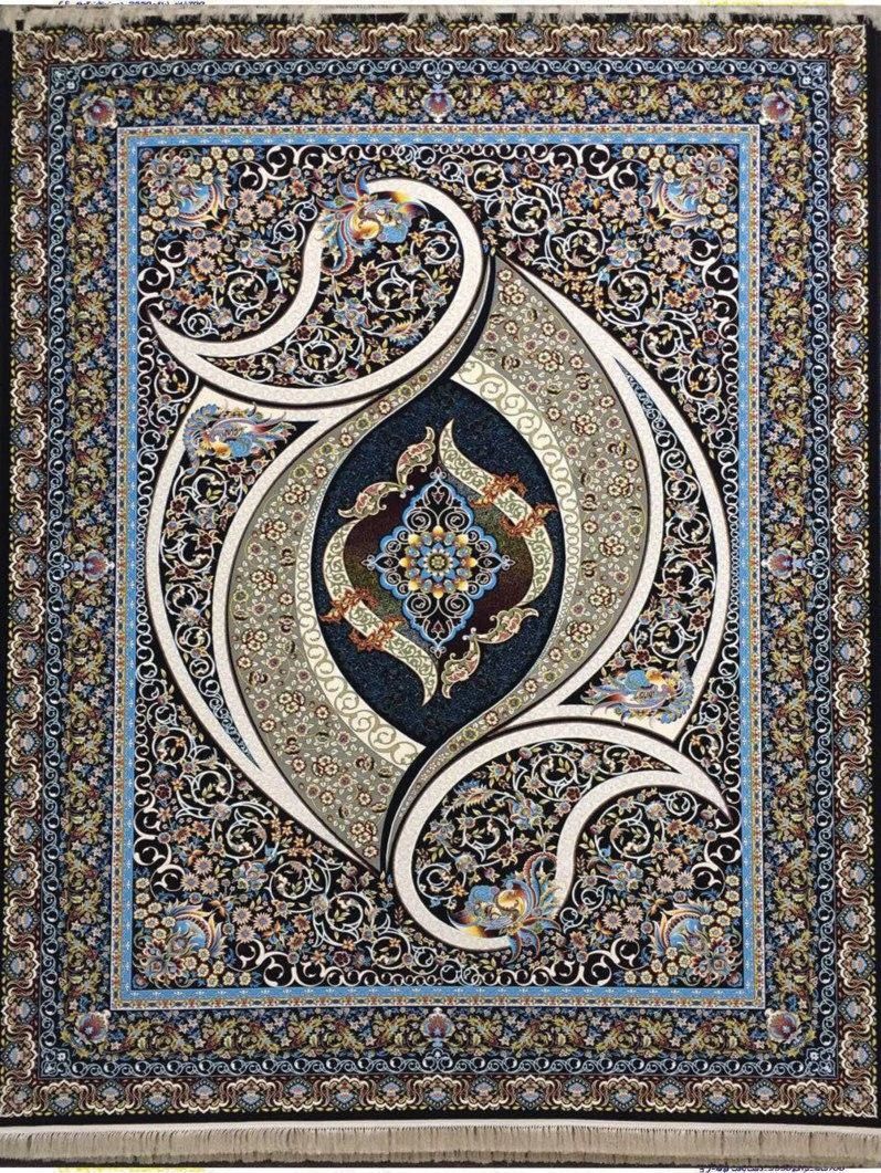 فرش 1200 شانه نقشه سناتور زمینه سرمه ای