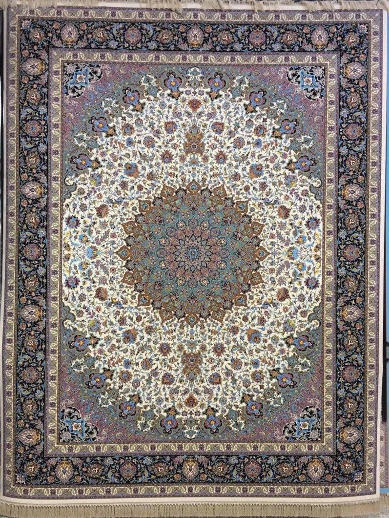 فرش 1200 شانه نقشه صاحبقران زمینه کرم