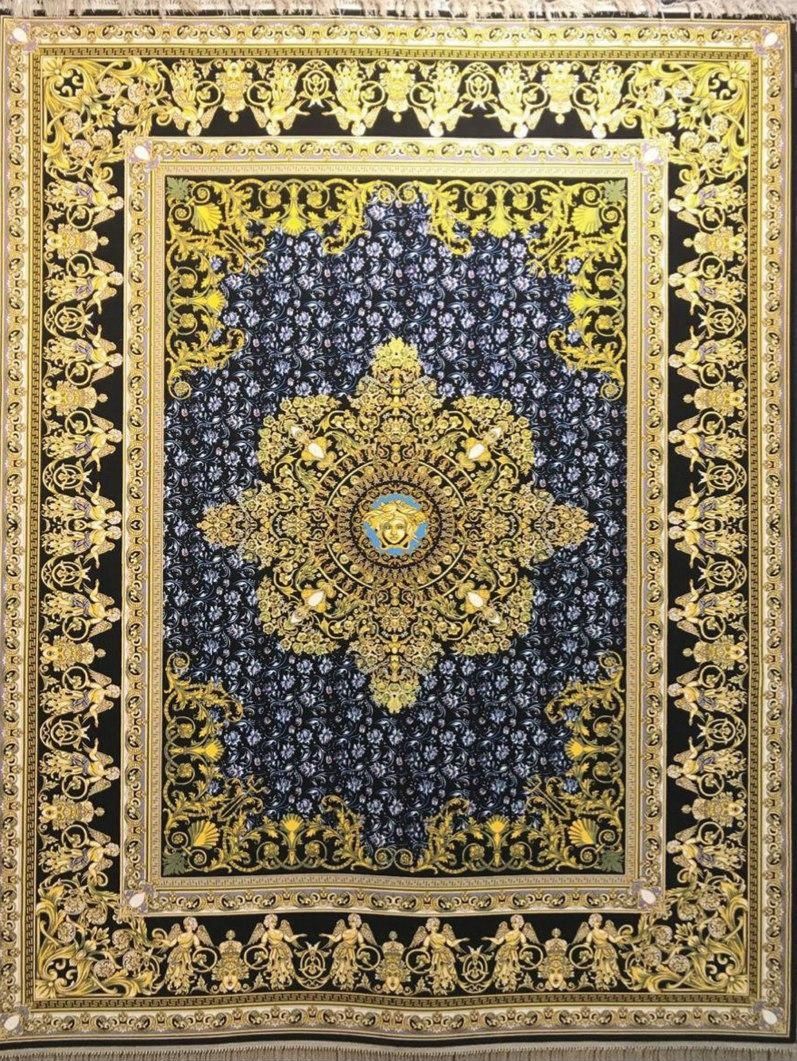فرش 1200 شانه نقشه ورساچه زمینه سرمه ای