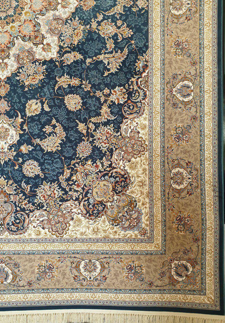 فرش 1200 شانه گل برجسته نقشه اصفهان زمینه کاربنی 2