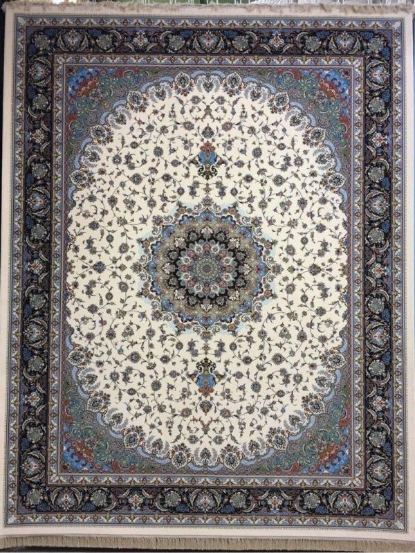 فرش 1200 شانه نقشه اصفهان زمینه کرم 1