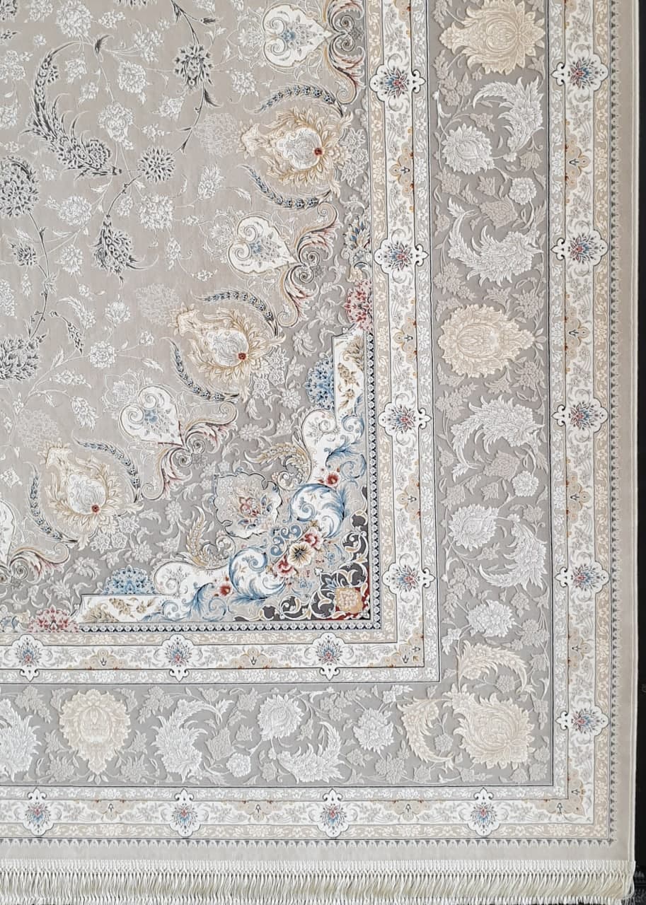 فرش 1200 شانه برجسته نقشه اصفهان زمینه نقره ای 3