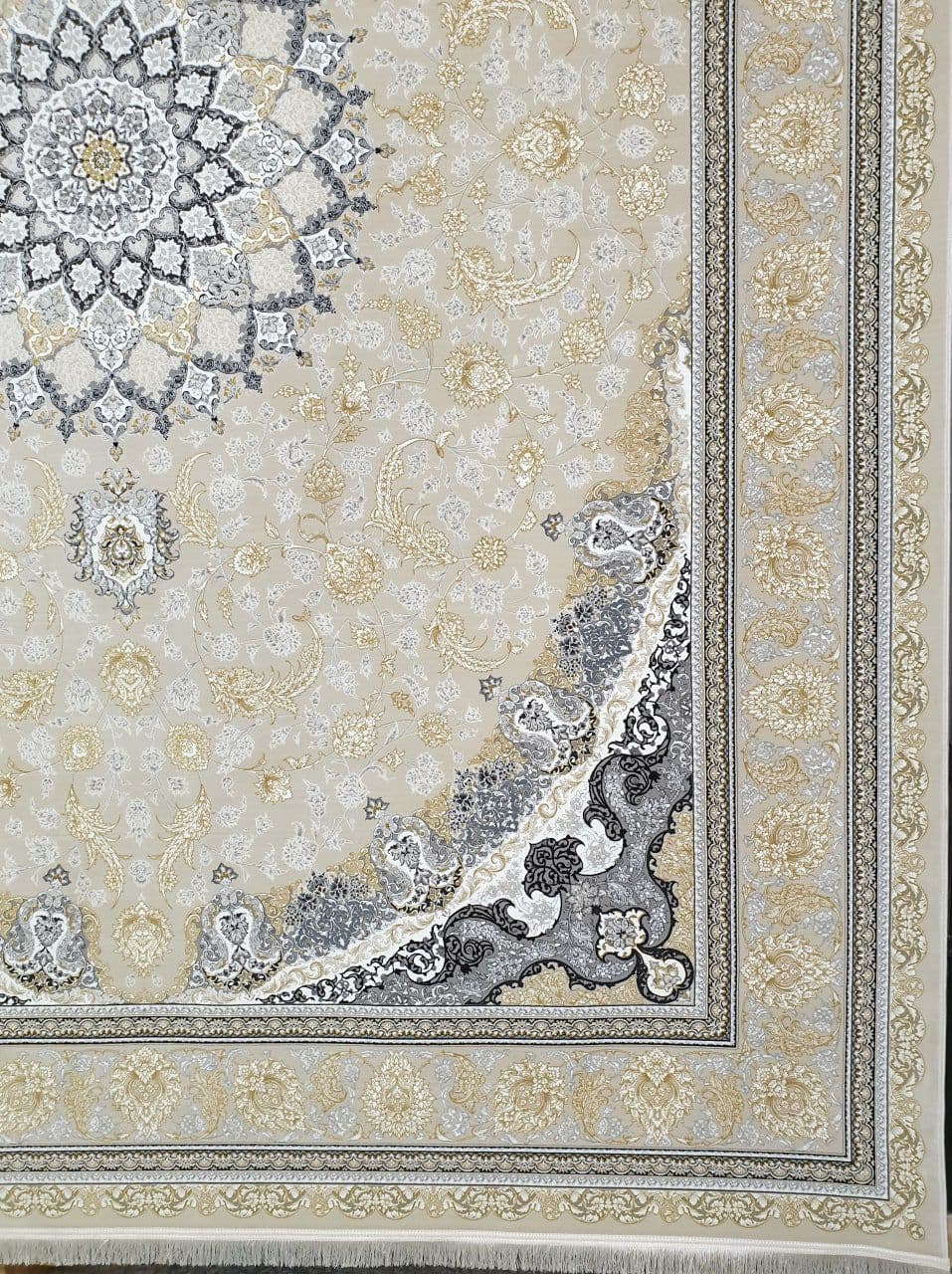 فرش 1200 شانه برجسته نقشه اصفهان زمینه بژ 3