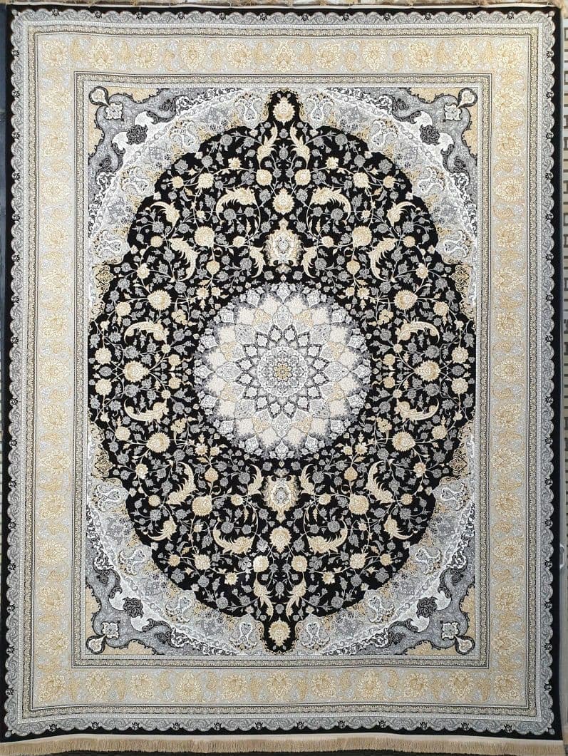 فرش 1200 شانه برجسته نقشه اصفهان زمینه سرمه ای 1
