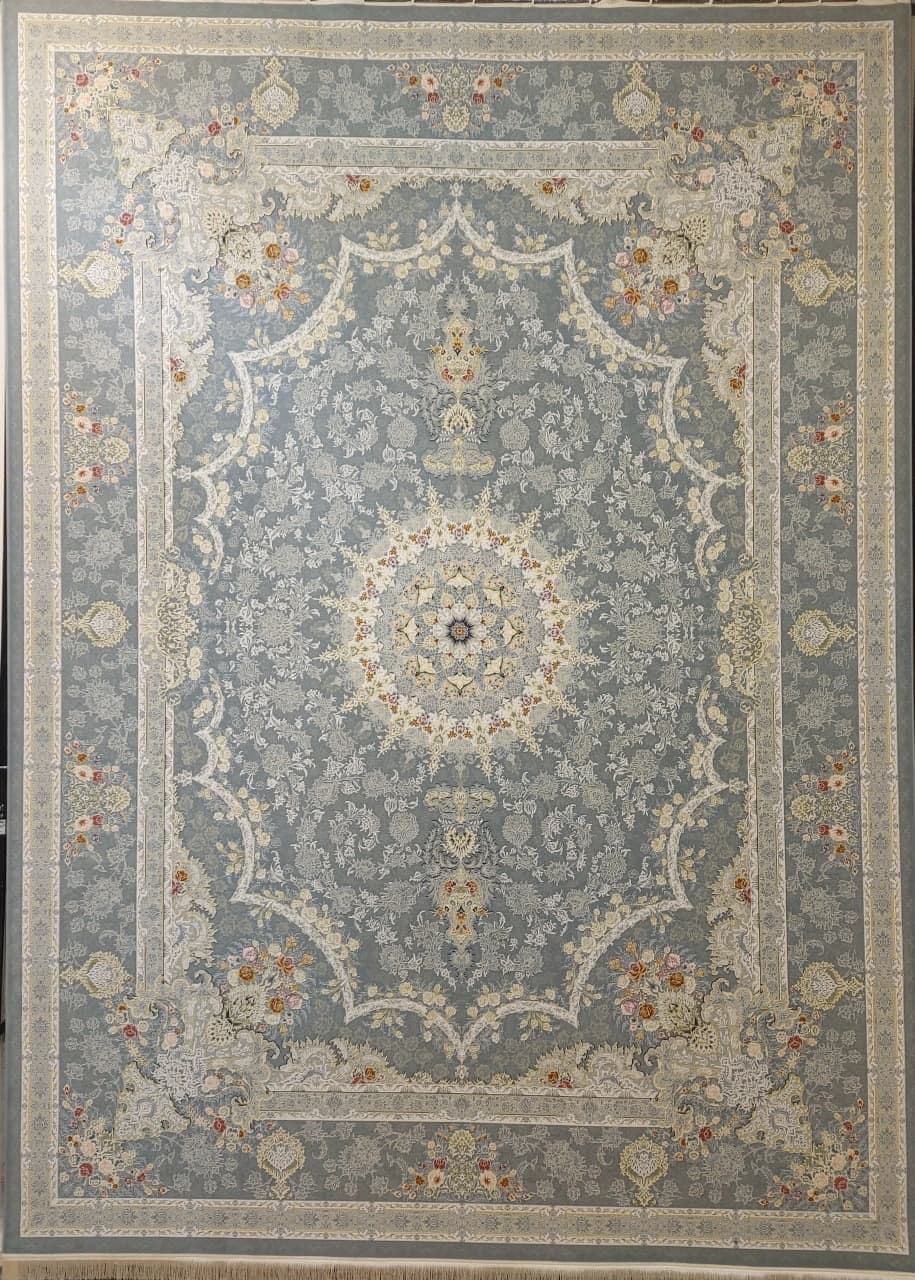 فرش 1500 شانه برجسته نقشه قصر طلایی زمینه فیلی 1
