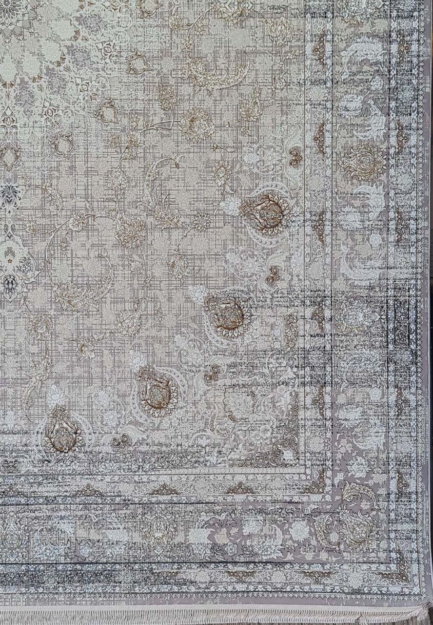 فرش 1200 شانه وینتیج برجسته نقشه ماهدیس زمینه سیلور 3