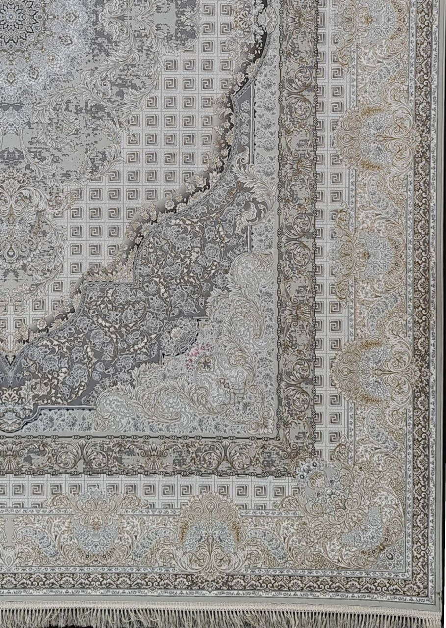 فرش 1500 شانه برجسته نقشه مارینا زمینه سیلور 3