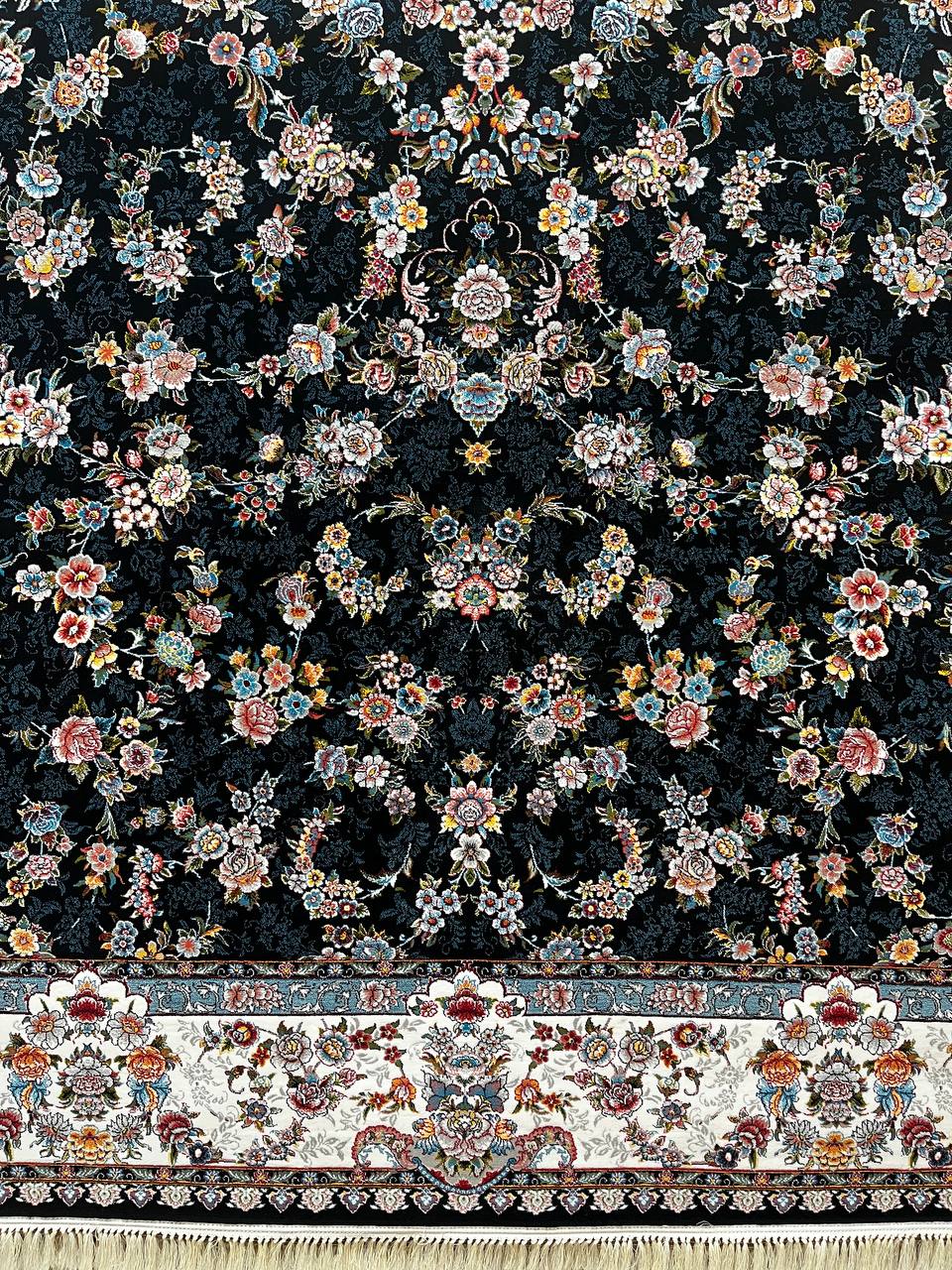 فرش 700 شانه نقشه افشان آرمیتا زمینه سرمه ای – پلی استر 2 فرش ۷۰۰ شانه نقشه افشان آرمیتا زمینه سرمه ای – پلی استر - Image 2