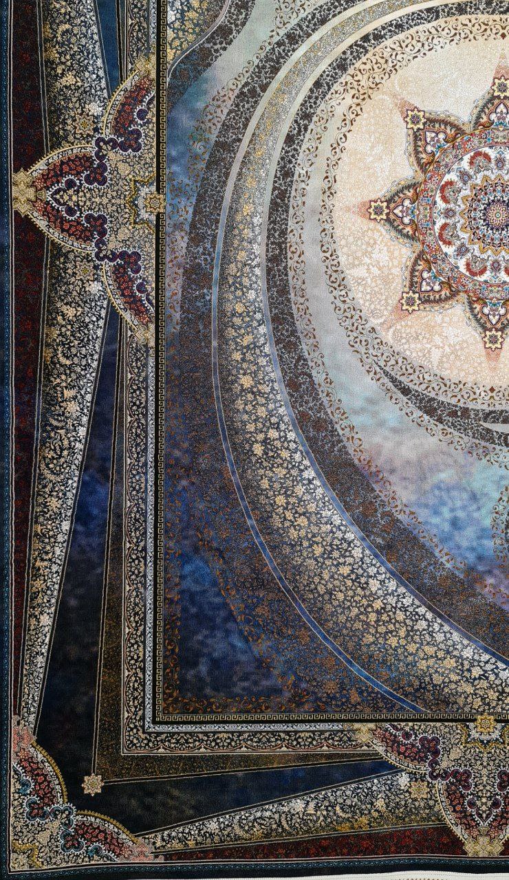 فرش 1000 شانه ساده نقشه کهکشان زمینه کاربنی 3 فرش ۱۰۰۰ شانه ساده نقشه کهکشان زمینه کاربنی - Image 3
