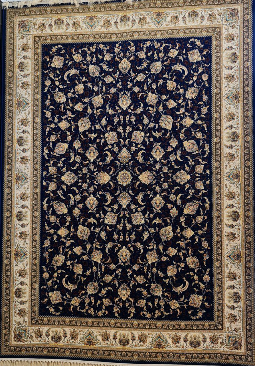 فرش ۱۰۰۰ شانه ساده نقشه نیکو زمینه آبی
