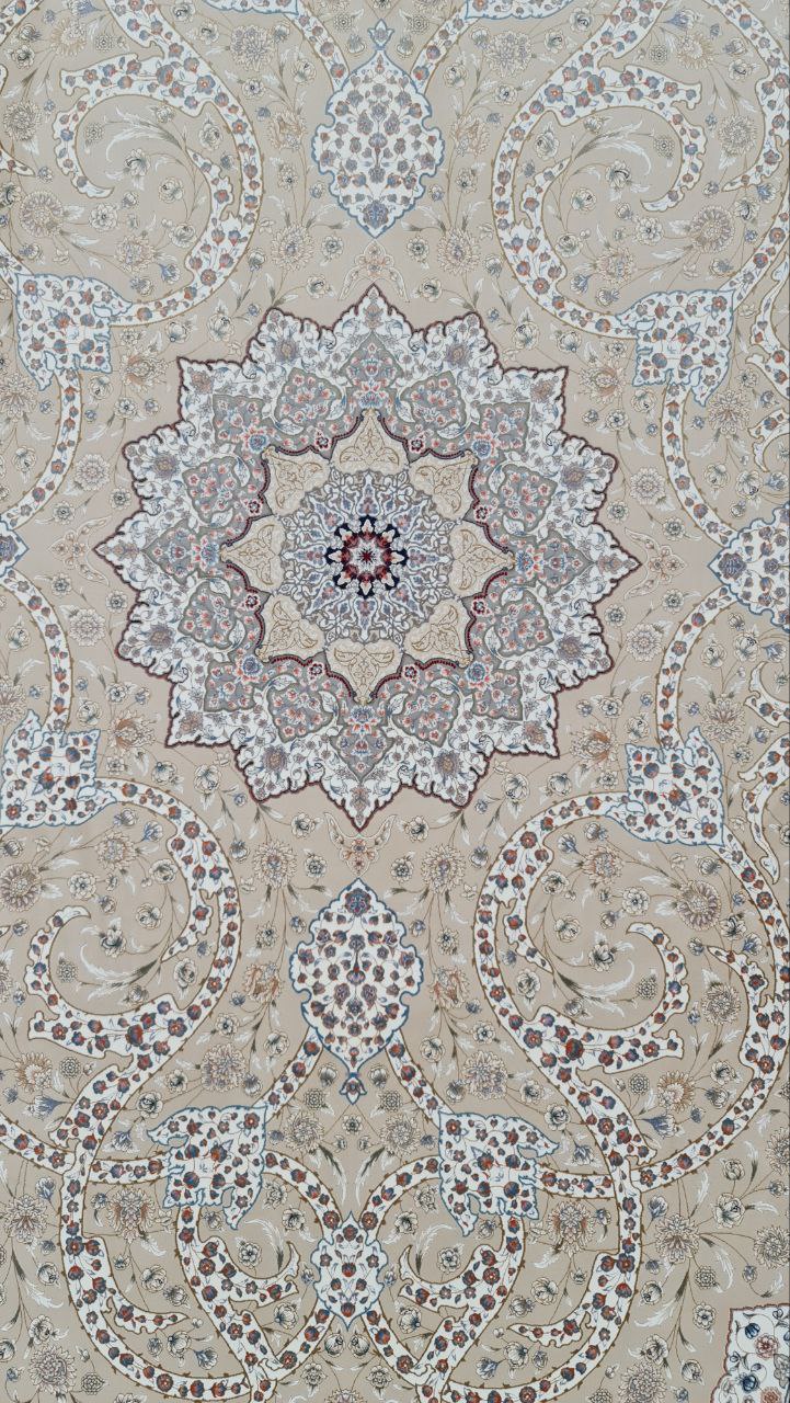 فرش 1200 شانه برجسته نقشه الین زمینه کرم 3 فرش ۱۲۰۰ شانه برجسته نقشه الین زمینه کرم - Image 3
