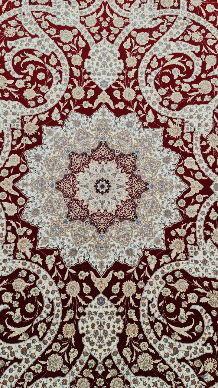 فرش 1200 شانه برجسته نقشه الین زمینه لاکی 3 فرش ۱۲۰۰ شانه برجسته نقشه الین زمینه لاکی - Image 3
