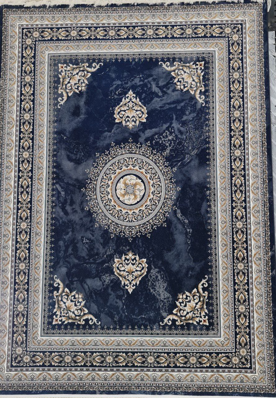 فرش ۱۲۰۰ شانه برجسته نقشه لیانا زمینه سرمه ای